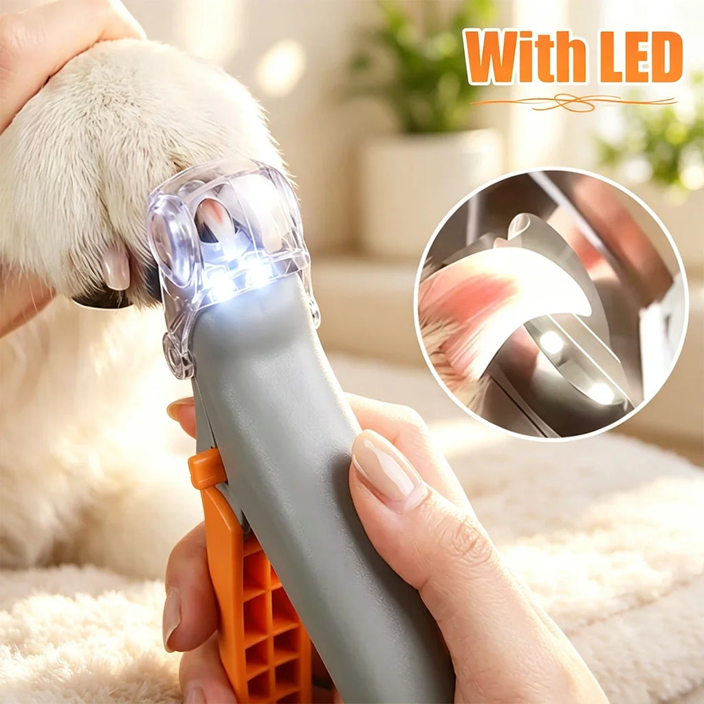 Pet Nail Clipper with LED Light & 5X Magnifying, Dog & Cat Claw Trimmer, Pet Grooming Tool for Easy Nail Care