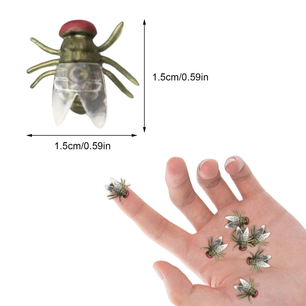 Halloween Fake Flies Prank Set, 100 Pcs Realistic Plastic Flies