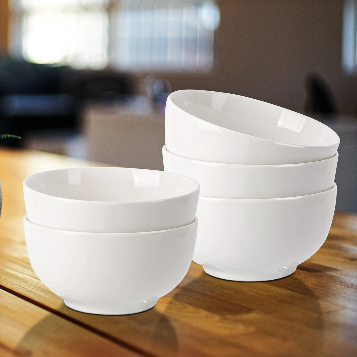 White Porcelain Bowls Set, 10 oz, 8 Pack