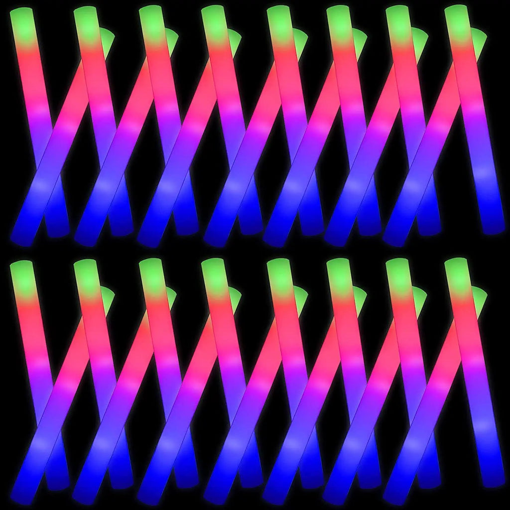 Glow Sticks Bulk 102Pack LED Light Up Foam Sticks 3 Modes Color Flashing,Glow Party Supplies for Wedding Birthday Concert