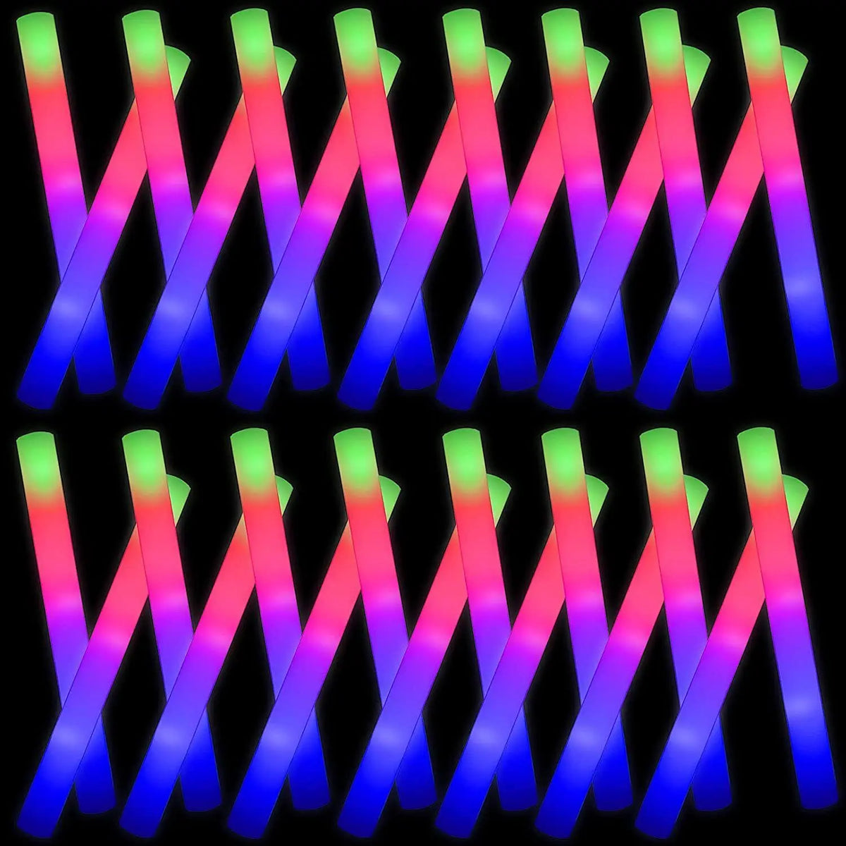 Glow Sticks Bulk 102Pack LED Light Up Foam Sticks 3 Modes Color Flashing,Glow Party Supplies for Wedding Birthday Concert