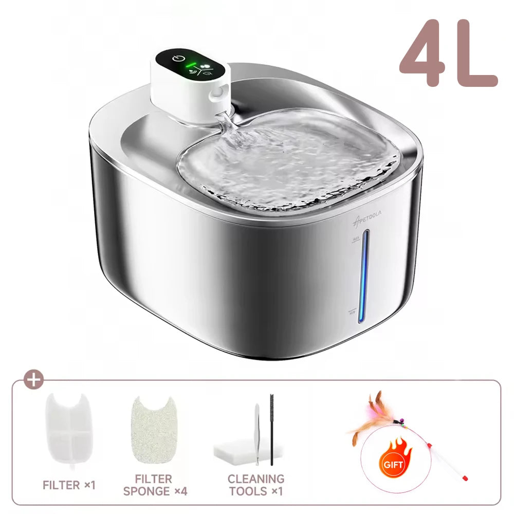 4L Wireless Cat Water Fountain Auto Sensor Drinking Fountain For Cats Dog Drinker Pet Water Dispenser Accessories