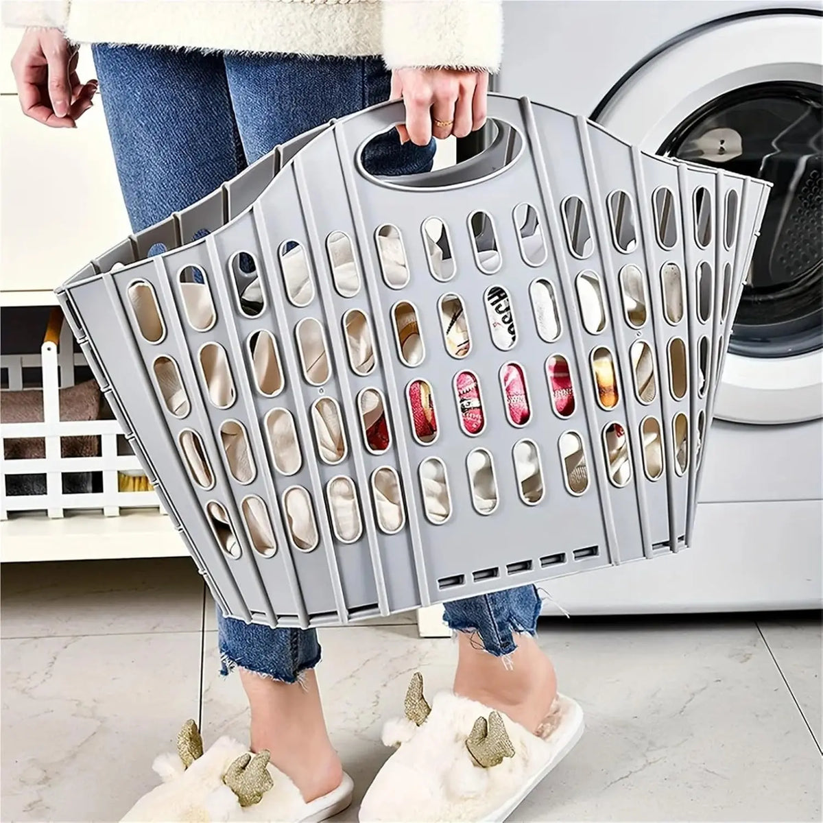 Foldable Laundry Basket – Modern, Portable & Multifunctional for Dirty Clothes Storage