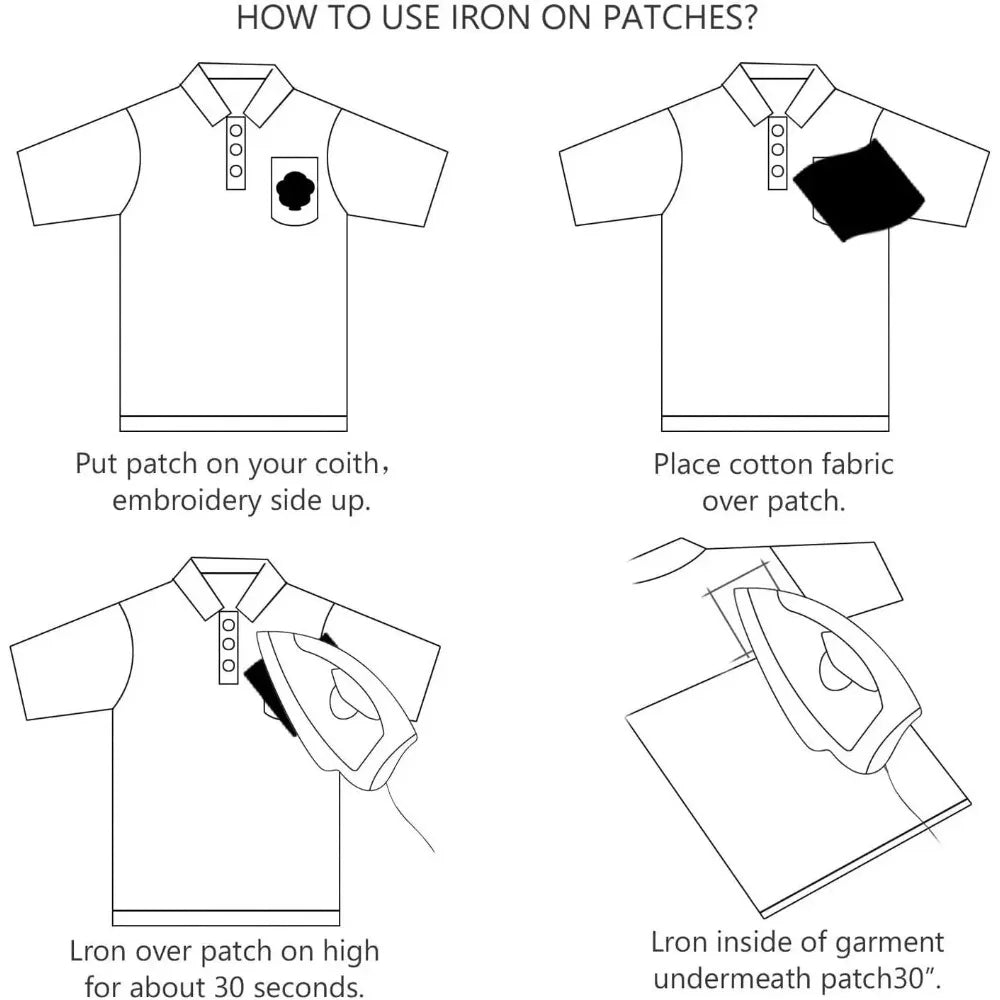 Embroidered Iron-On Patches, 30-Piece Assorted Set