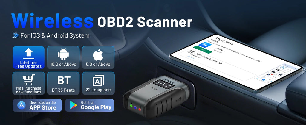 A30M V2.0 All System Car Diagnostic Tools Bluetooth OBD2 Scanner Active Test 26+ Reset CAN FD