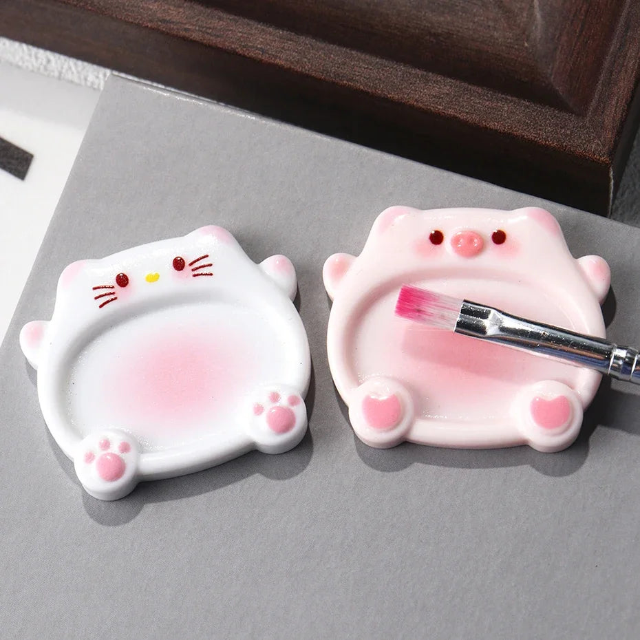 Cartoon Pig Nail Art Color Mixing Palette, 2-Pack