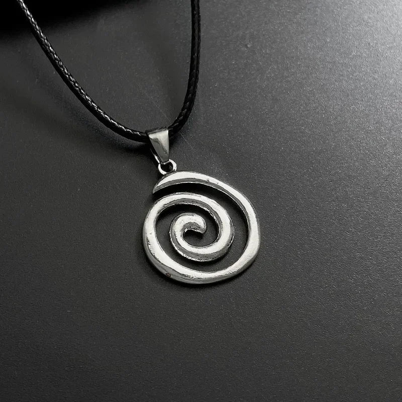 Vintage Spiral Vortex Pendant Necklace Hand-woven Leather Rope Necklace for Women Boho Goth Necklace Fashion 2026 Y2K Jewelry