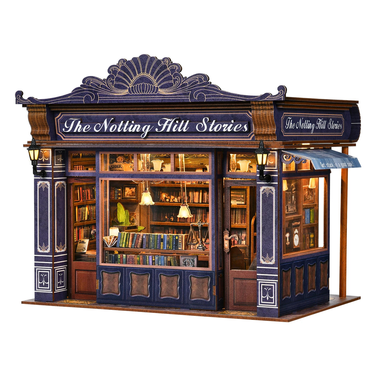 DIY Book Nook Kit, Bookstore 3D Wooden Bookshelf Insert