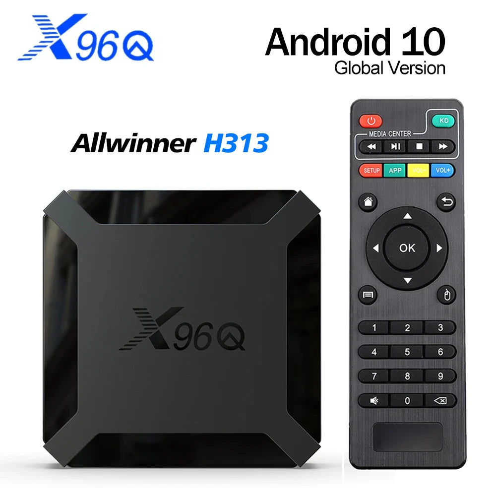 X96Q Android 10 Smart TV Box 4K, 2GB RAM 16GB Storage Quad-Core Media Player