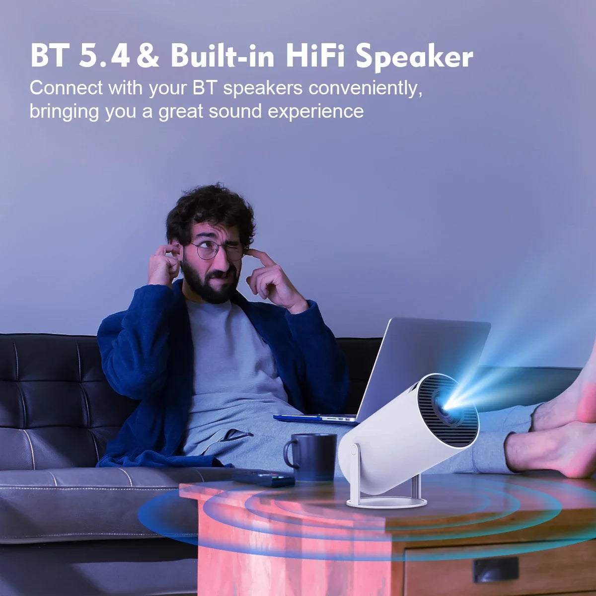 Magcubic Hy300Pro Allwinner H726 Smart Projector, 290Ansi 720P Native 1080P Compatible, Android 14 Dual Wifi6 Bt5.4 8K Decoding Indoor Outdoor
