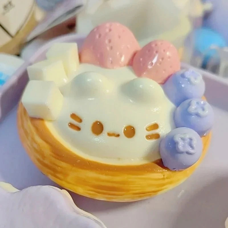 Kawaii Fruit Dessert Squishy Toy, Slow Rising Squeeze Stress Relief, Cute Bunny Cream Cake Fidget