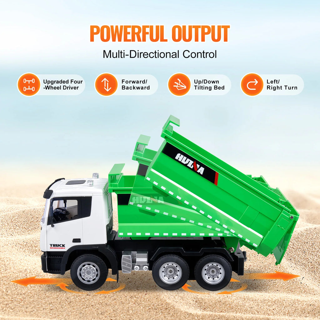 SucceBuy RC Dump Truck 9-Channel Remote Model Car Toys Bulldozer Engineering Vehicle for Toddlers Kids Christmas Birthday Gifts