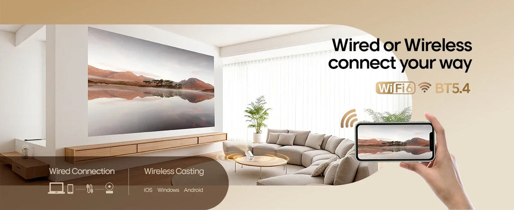 Magcubic Hy300Pro Allwinner H726 Smart Projector, 290Ansi 720P Native 1080P Compatible, Android 14 Dual Wifi6 Bt5.4 8K Decoding Indoor Outdoor