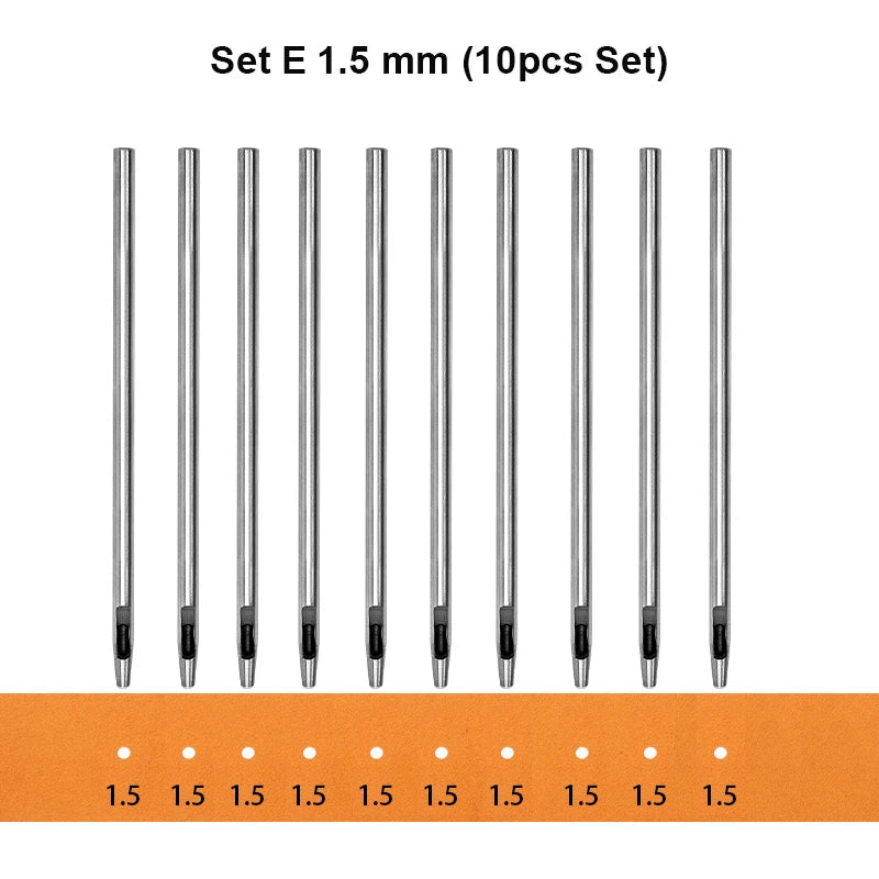 WUTA Basic Series 5-15 Pcs Leather Hollow Punch Set Round Hole Steel DIY Craft Working Tools for Watch Band,Fabric,Plastics,Gask