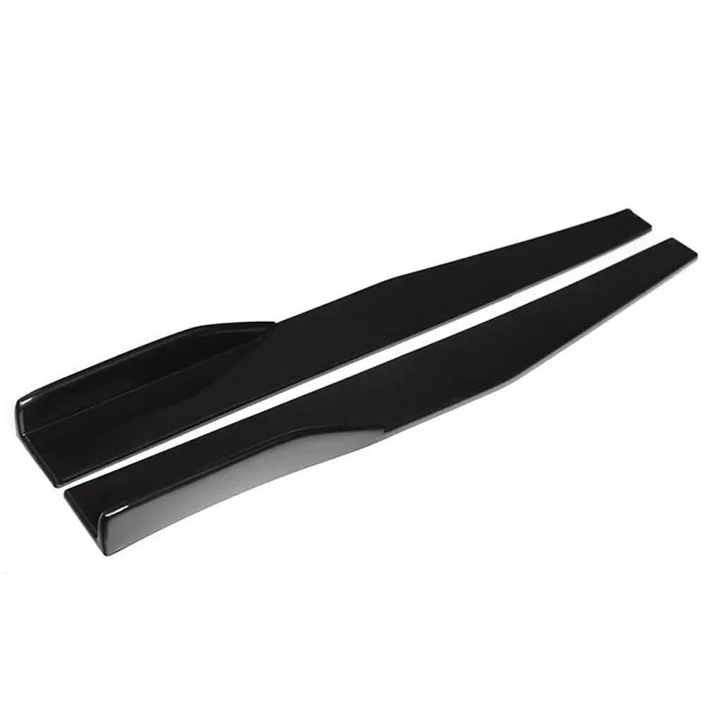 Front Bumper Lip Spoiler Splitter And Side Skirt Kit, Anti-Collision ABS Car Chin Spoiler Diffuser Protector For 1.9M Wide Cars