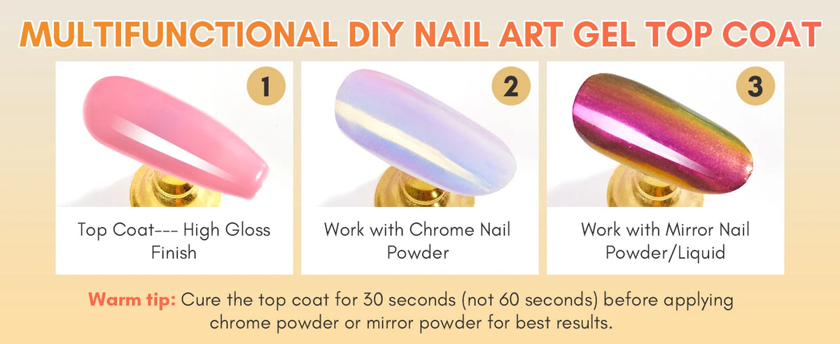 Gel Top Coat and Base Coat Set, No Wipe Shine Finish Soak Off Gel Base Top Coat Long Lasting LED Nail Lamp Gel Polish