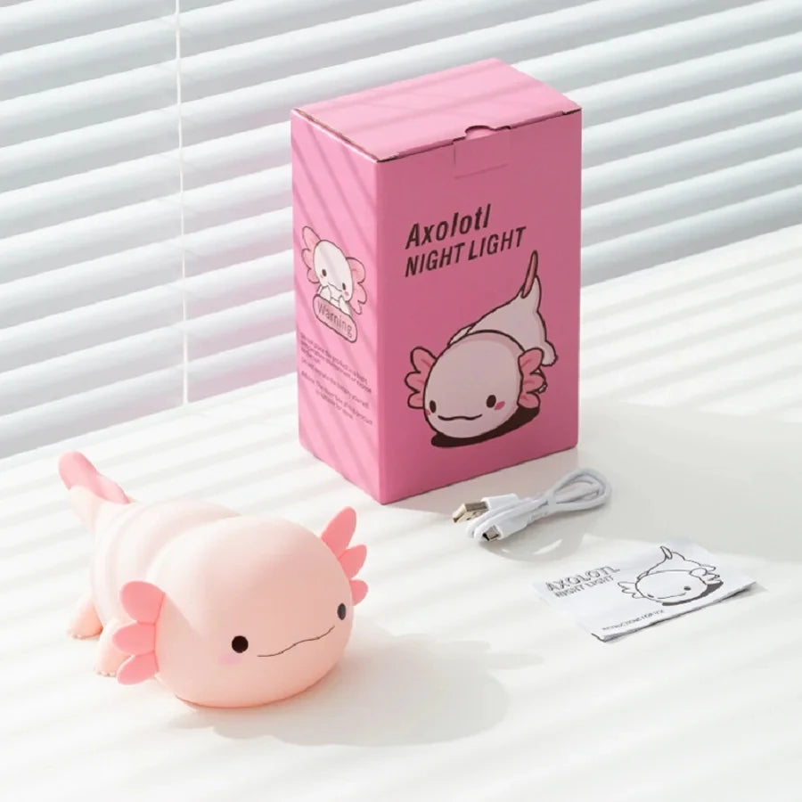 Silicone Axolotl LED Night Light with Touch Control
