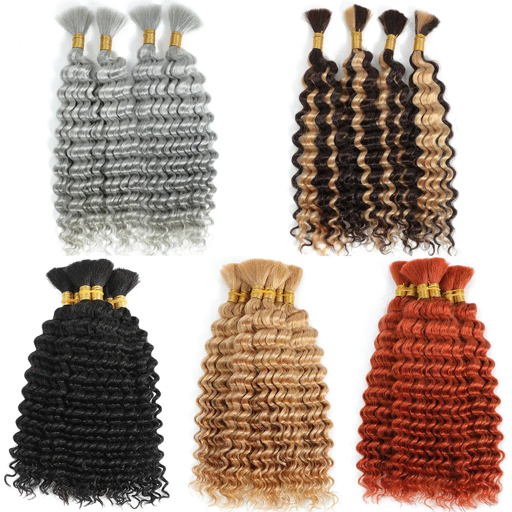 Deep Wave Human Braiding Hair for Boho Braids, 14"
