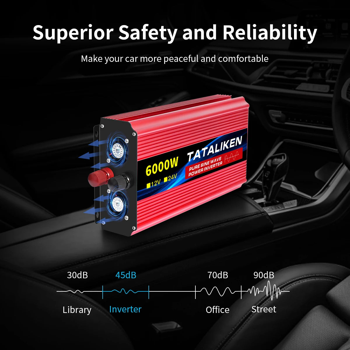 Pure Sine Wave Inverter 3500W/4000W/4500W/5000W inverter  12v converter 60HZ Portable camping car available US socket