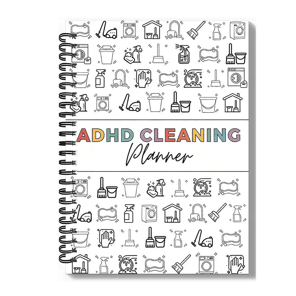 1 Piece Spiral Binding Cleaning Planner Notebook Visual Layout Household Organizer Daily Chore Schedule Journal for Home Tidying Management