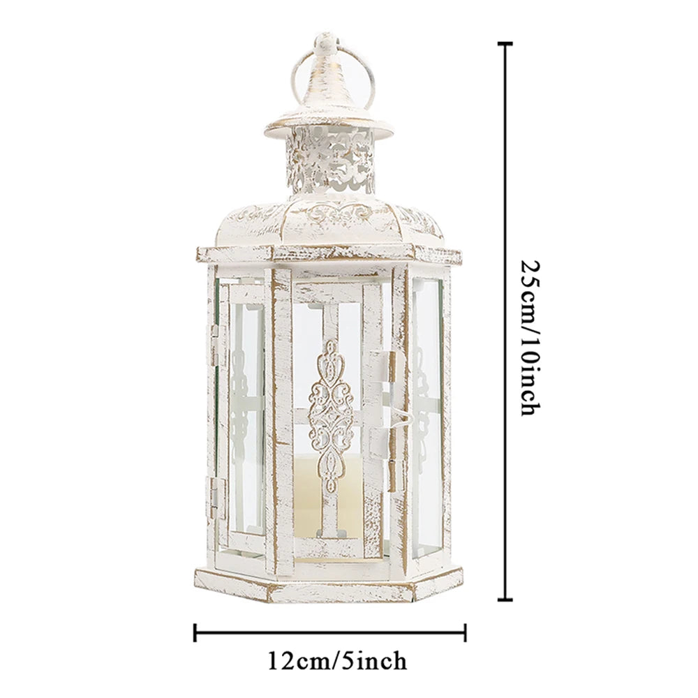 Vintage Nordic Candle Holder Lanterns Candles Aesthetic Hanging Lantern Iron Lantern Black Home Decor Wedding Room Decoration