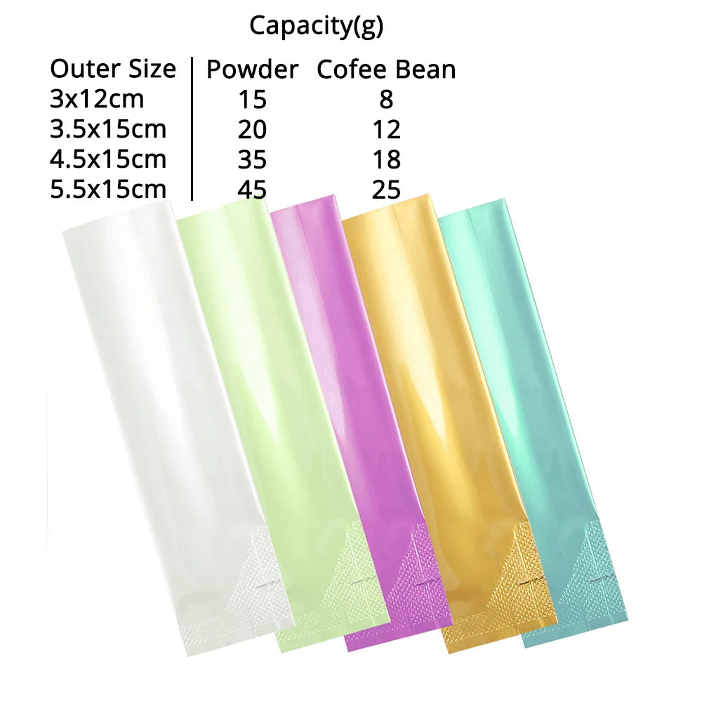 Aluminum Foil Mylar Bag, Small Heat Seal, Individual Coffee Powder Sampling Packaging, Vacuum Pouch, 200 Pcs