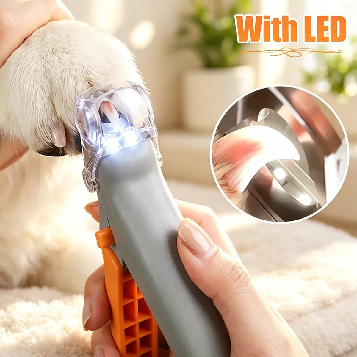 Pet Nail Clipper with LED Light & 5X Magnifying, Dog & Cat Claw Trimmer, Pet Grooming Tool for Easy Nail Care