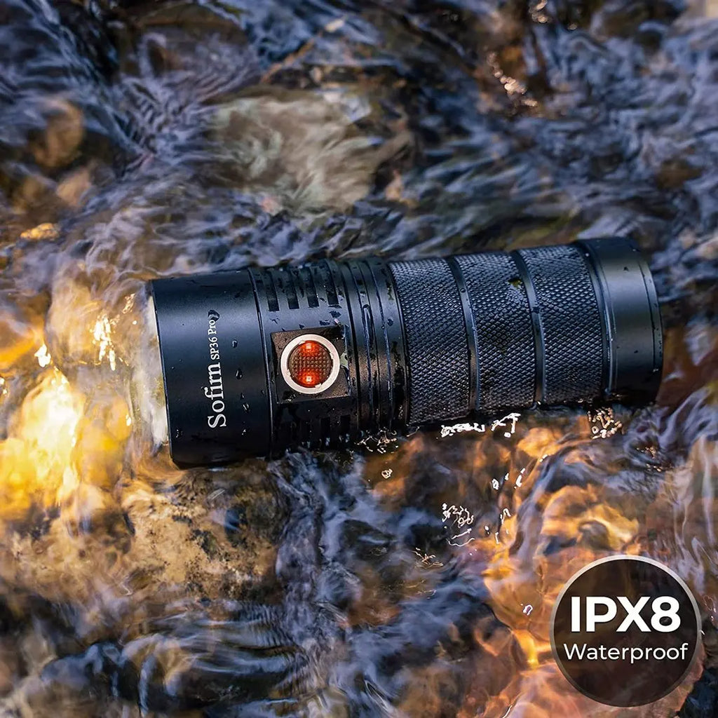 SP36 Pro 8000lm Powerful LED Flashlight 4SST40 USB C Rechargeable 18650 Torch