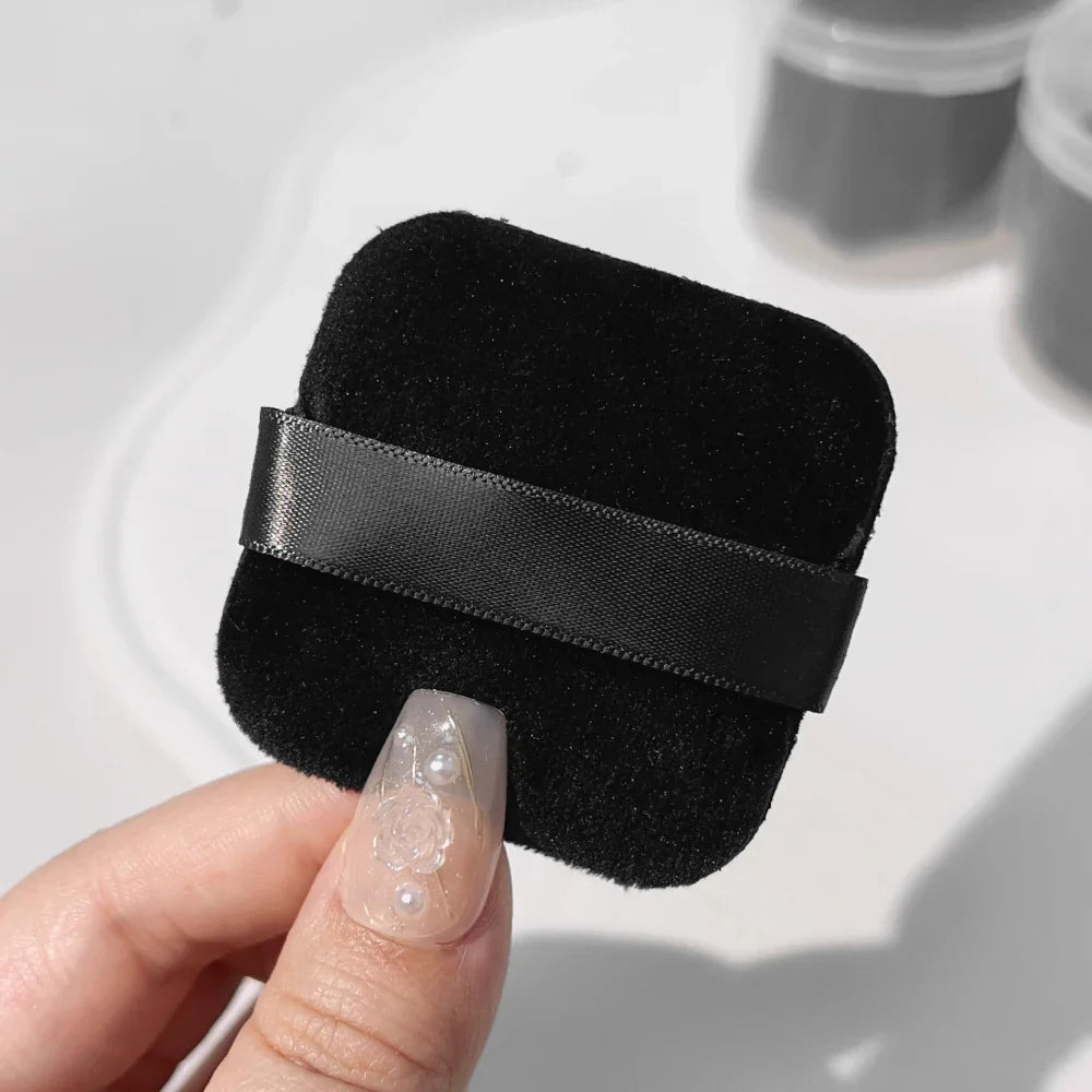 1/20pcs Black Velvet Cosmetic Puff with Box Loose Setting Powder Puffs BB Cream Foundation Powder Pad Beauty Makeup Tools