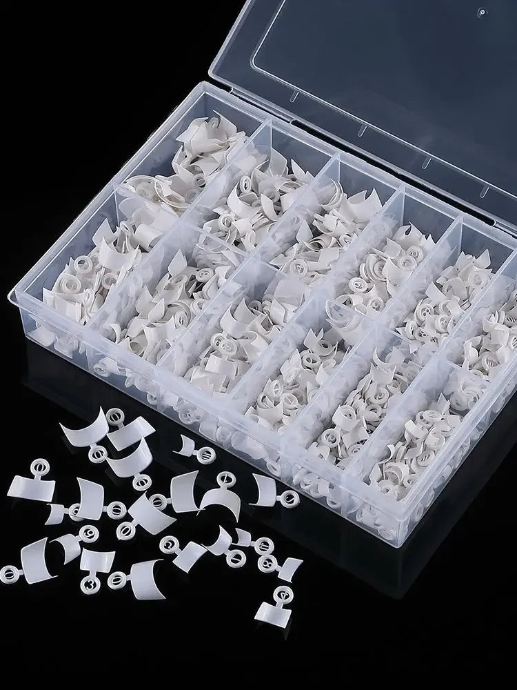 600PCS French Short Square Nail Tip Natural Half Cover Acrylic Nails Press on Nails for Nail Salons DIY Home with Box Fake Nails