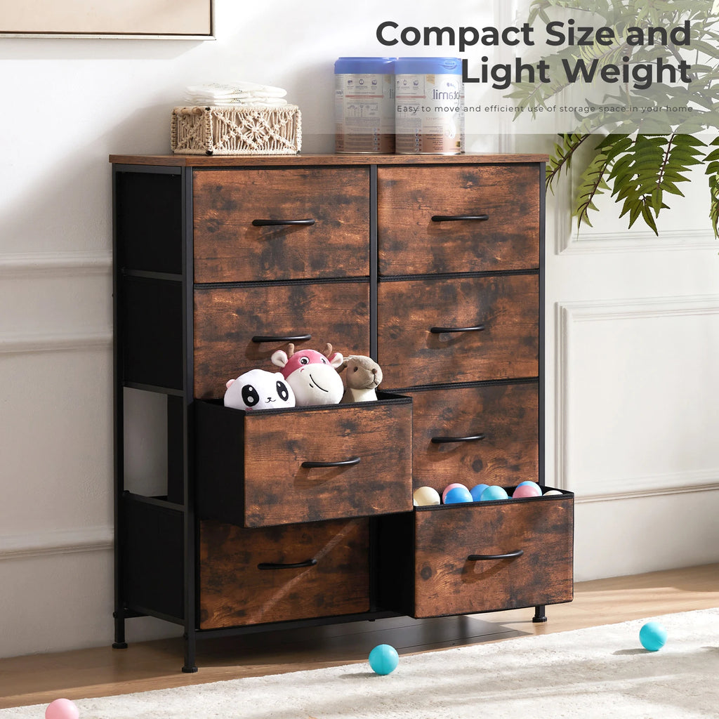 Fabric 8-Drawer Dresser Storage Cabinet