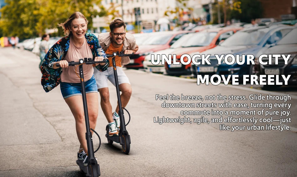Electric Scooter for Adults, Up to 19 Miles & 19 MPH, 550W Motor, Front Suspension, Built-in Side Lights