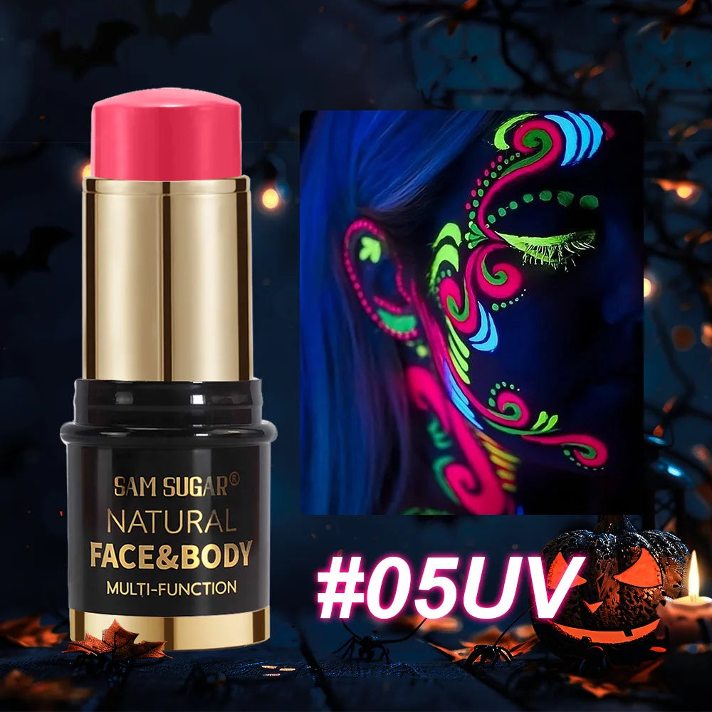 12 Colors Black White Halloween Makeup Waterproof Face Body Paint Stick Neon Colorful Blue Green Yellow Face Paint Cosmetics