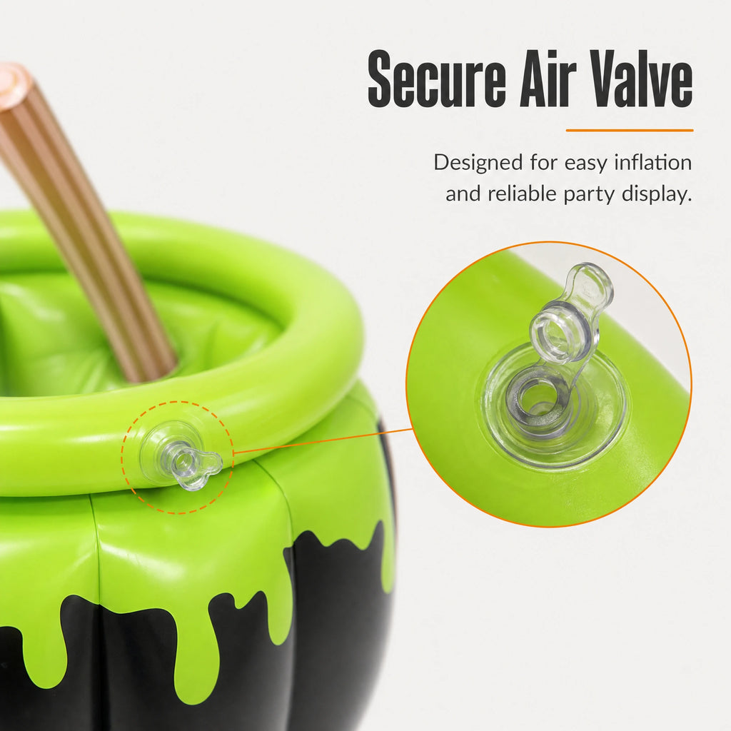 Halloween Inflatable Witch Cauldron Drink Cooler, Party Ice Bucket