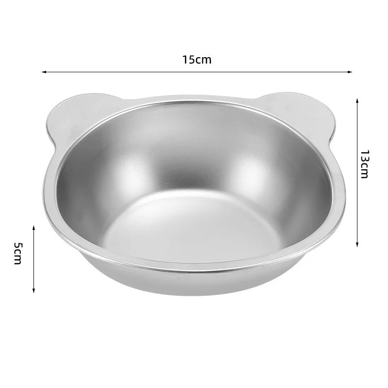 BOOTEELY Tilted Stainless Steel Cat Bowl with Metal Stand, Raised Food and Water Dish for Cats, Kittens and Puppies