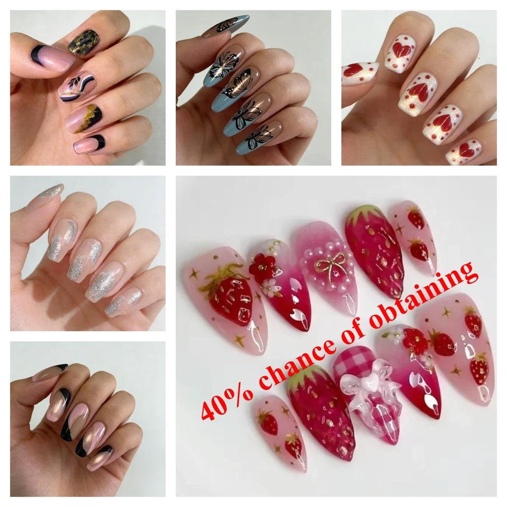 Almond Pearl Press-On Nail Kit, 24 Pieces