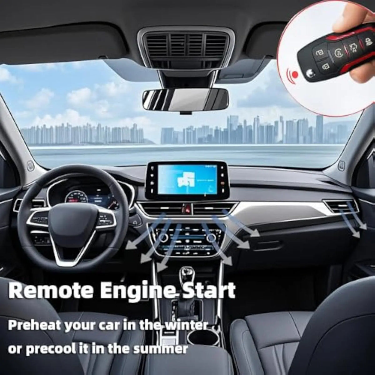 Universal Car Push Start Button Remote Engine Starter Keyless Entry System with Remote Control Lock Unlock Auto Alarm Ignition Start Stop Kit Anti Theft Security Upgrade for 12V Vehicles