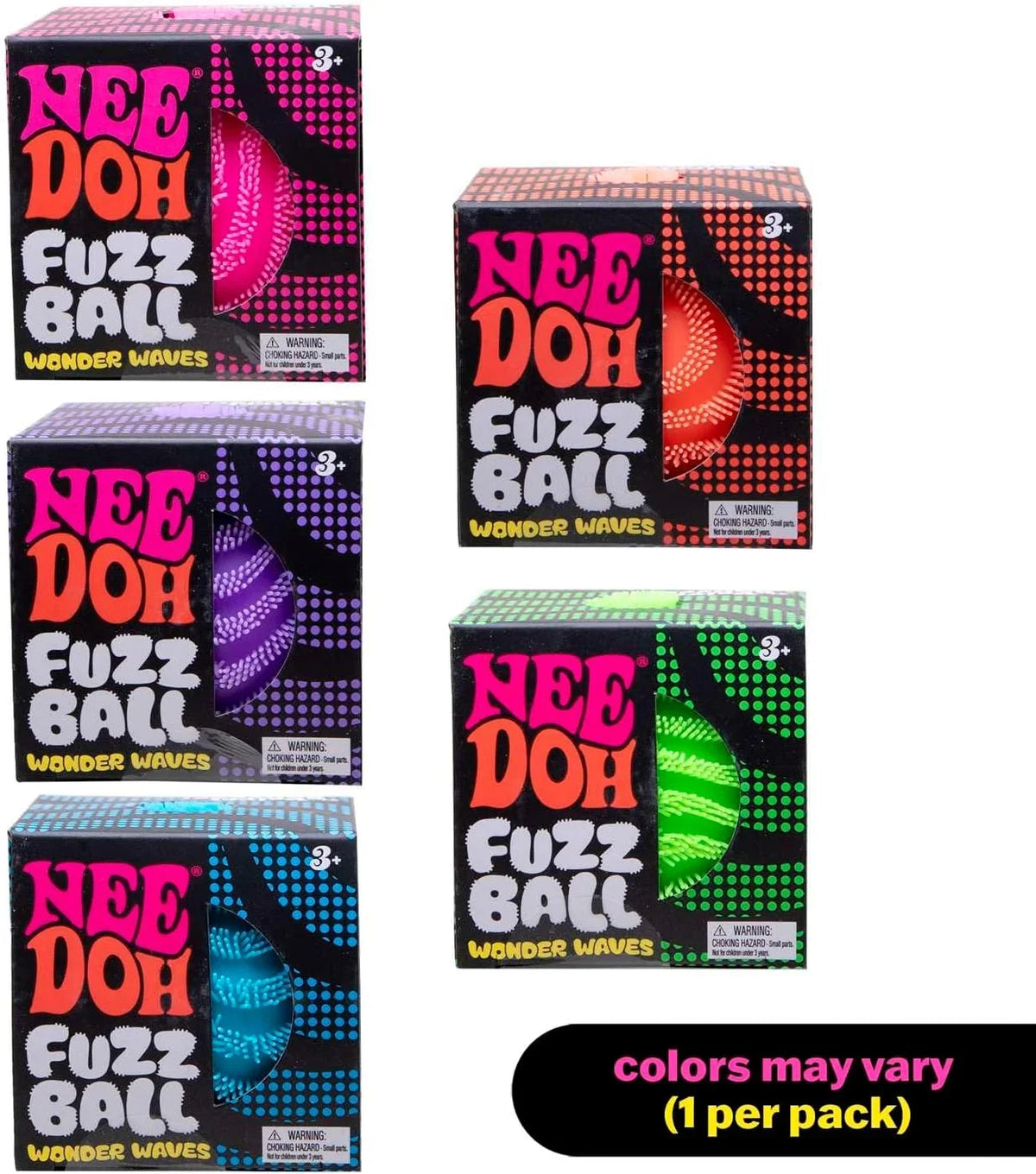 Nee Doh Fuzz Ball Blind Box, Soft Squeezable Fidget and Desktop Stress Ball