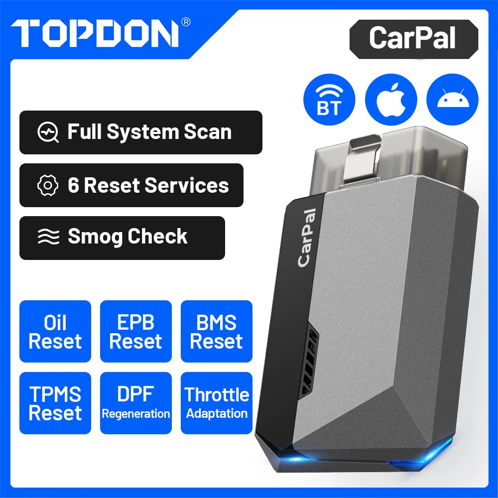 Carpal-1 OBD2 Scanner Bluetooth for Car All System Diagnostic Tool iOS Android Vehicle Health Check Smog Check Battery Test