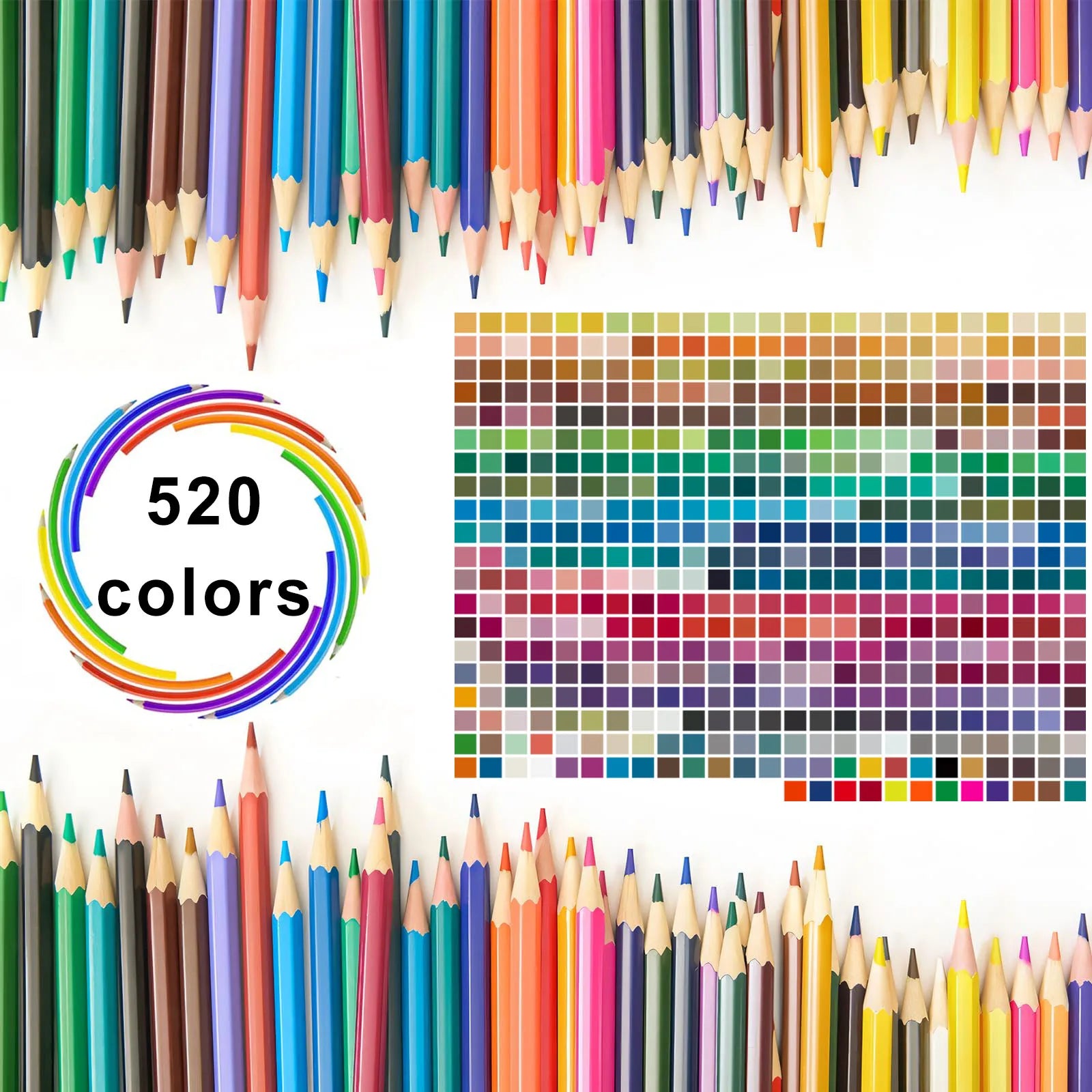 520 Colored Pencils, Professional Grade Rich Pigment Soft Core, Coloring Pencils Suitable for Children, Adults, Artists