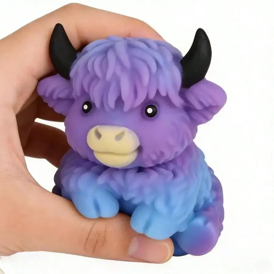 Highland Cow Squishy Toy, Slow Rebound Stress Relief Fidget