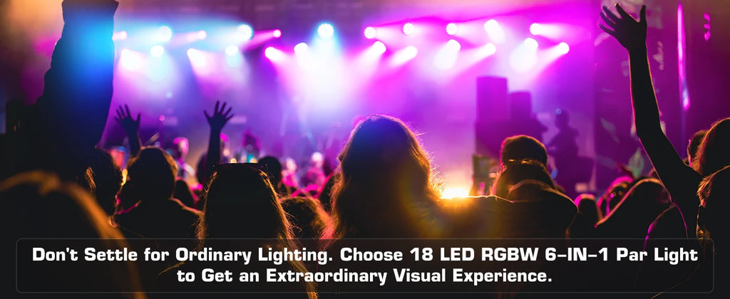 U'King 1/2/4Pcs 200W Par Lights RGBWA+UV 18 LEDs Stage Lights DMX512 Par Can DJ Lights For Wedding Party Disco KTV Bar Nightclub