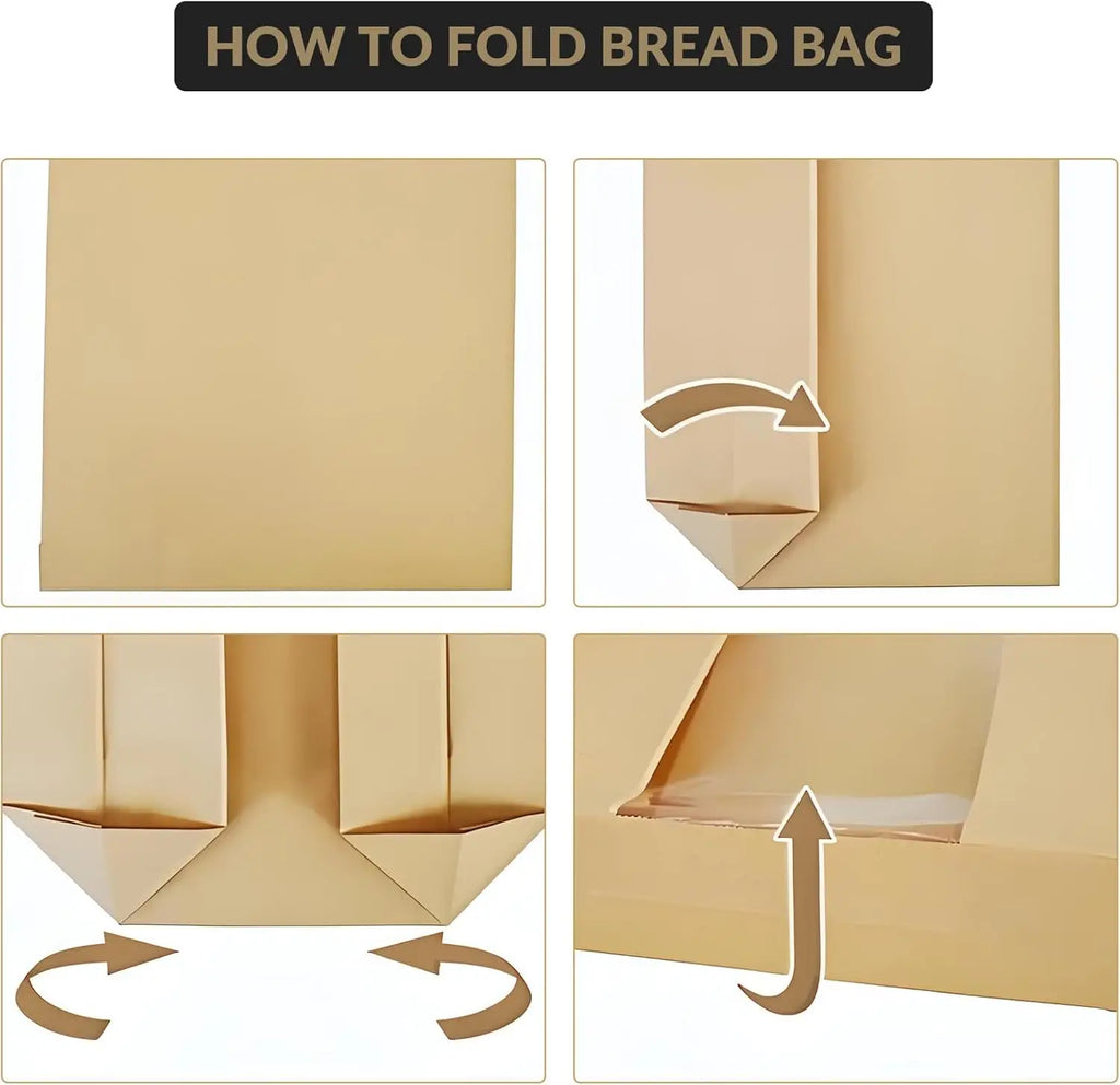 250 Pack Bread Bags for Homemade Bread,Large Kraft Paper Bakery Bags with Clear Window & Label Seal Stickers for Baked Food