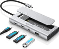RSHTECH 5-in-1 Aluminium USB-C Hub with M.2 NVMe and SATA SSD Enclosure, 10Gbps, 3 USB 3.2 Ports, 100W Power Delivery