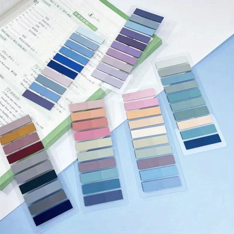 Waterproof PET Self-Stick Notes, Solid Color Sticky Notepad for Journaling and Scrapbooking