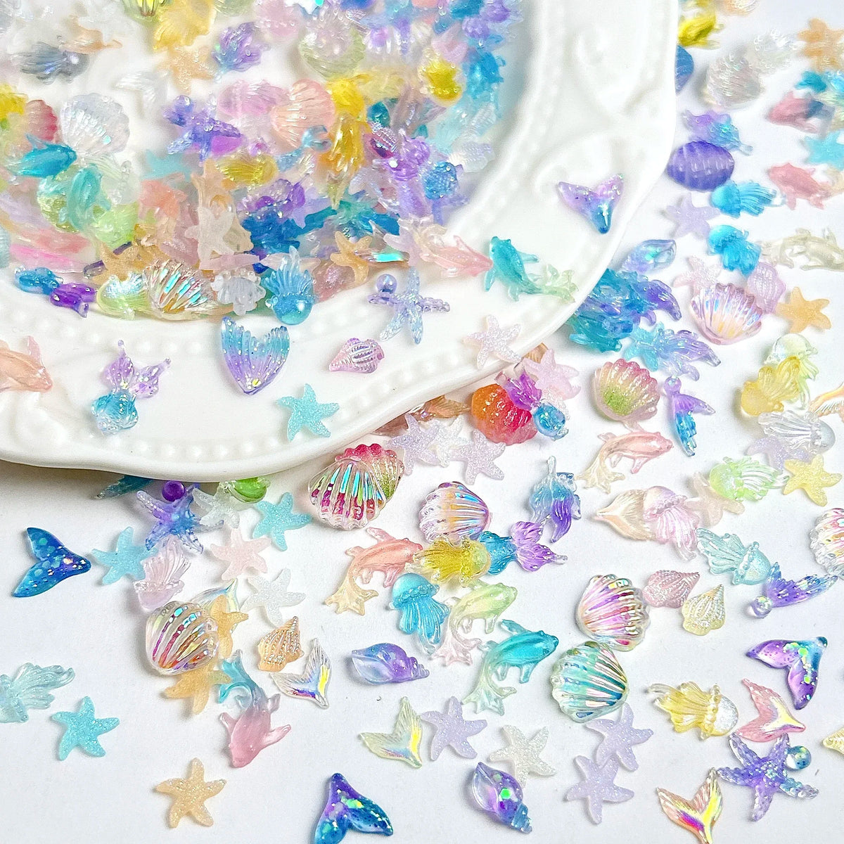 3D Ocean Shell Nail Charms, 50 Pieces