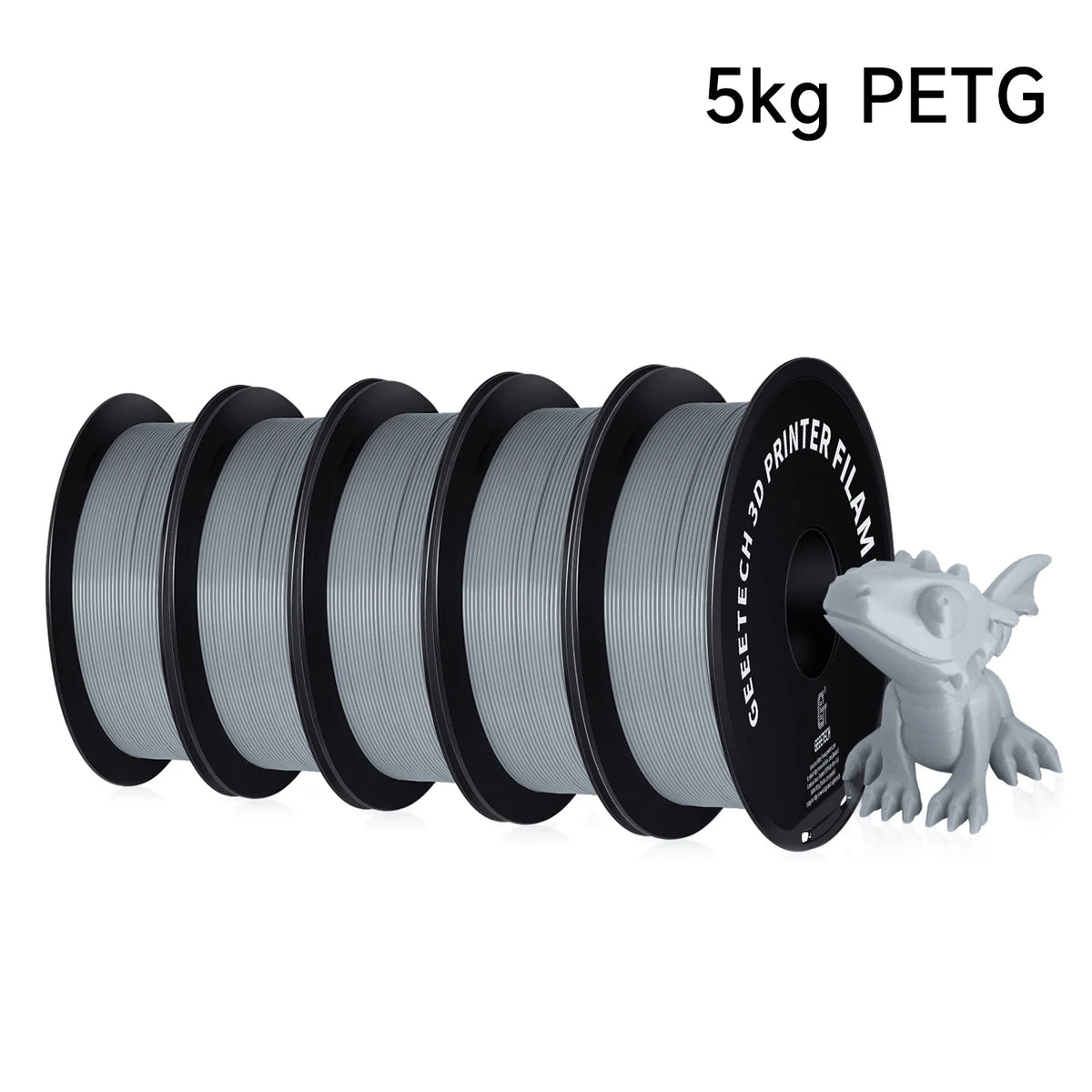 Geeetech PETG 3D Printer Filament 1.75mm 5kg, Durable Multi-Color Pack for FDM Printers