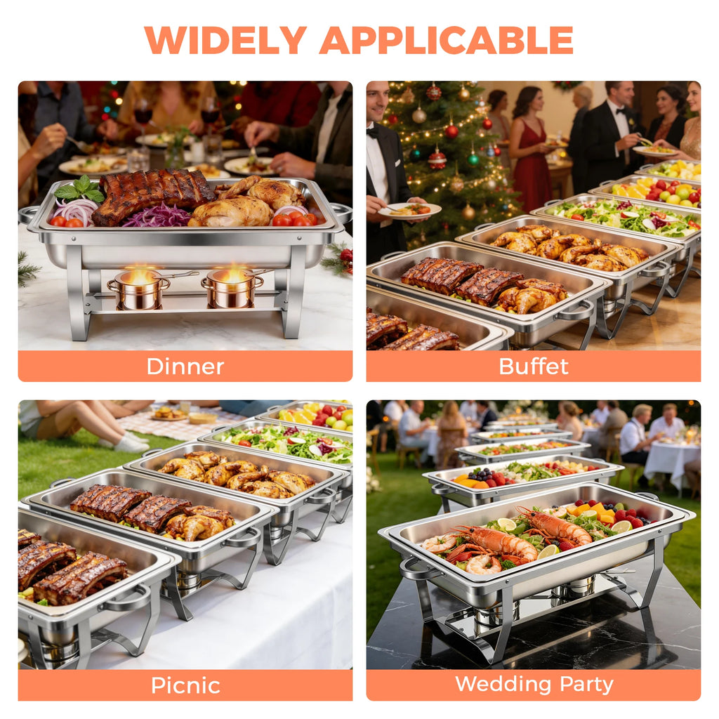 Chafing Dish Buffet Set Stainless Steel 316 Restaurant Catering with Lids Holders Food Warmer Server for Party Banque Weddings
