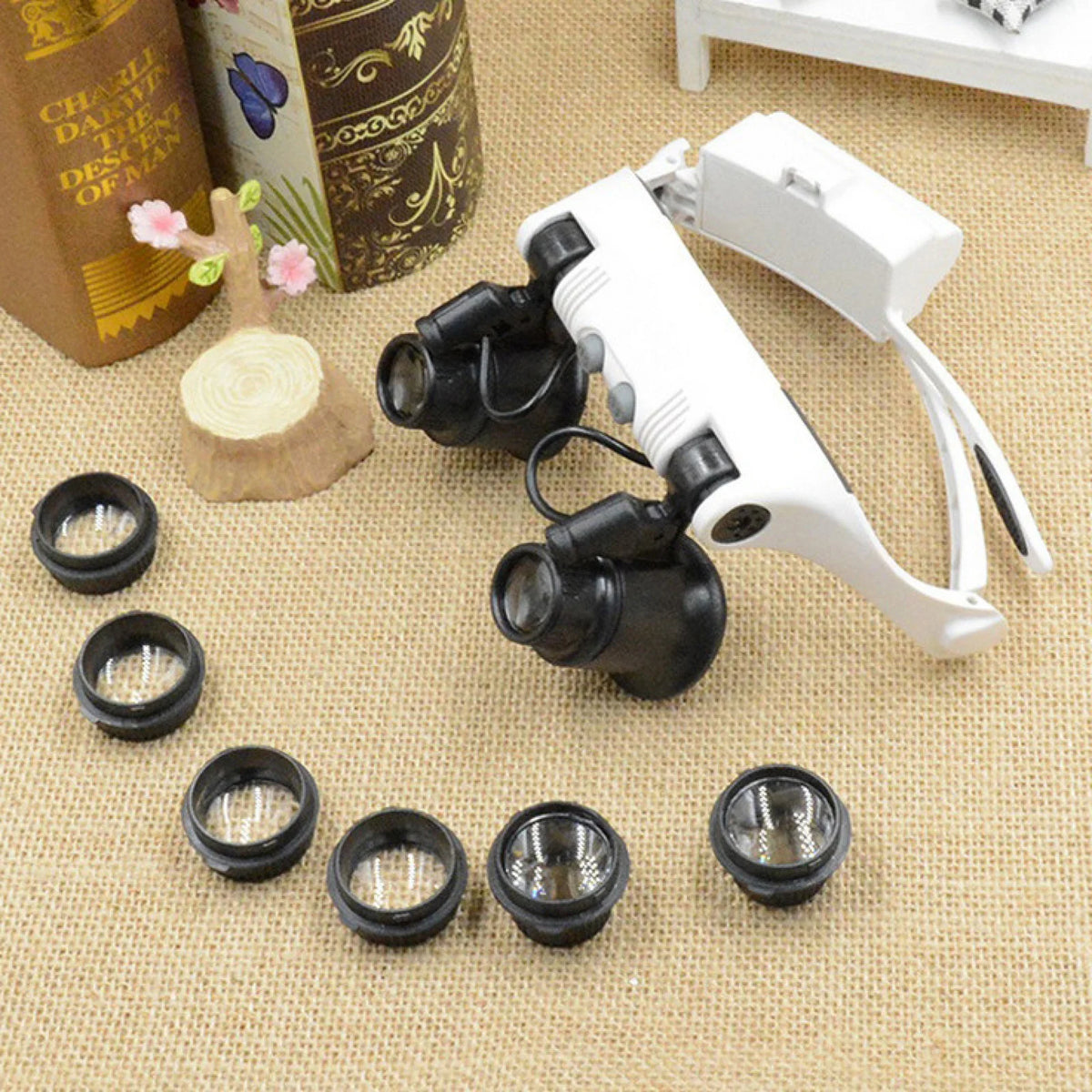 LED Jeweler's Loupe Magnifier, 10X to 25X