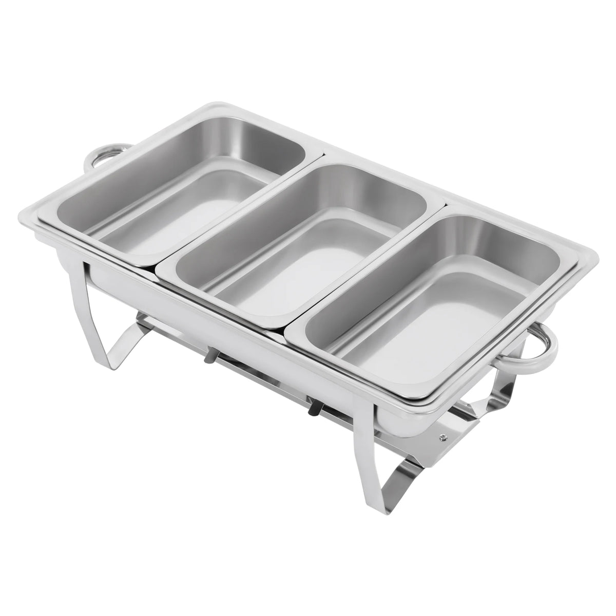 Chafing Dish Buffet Set 3 Grid Stainless Steel Rectangular Catering Chafer Warmer Set Buffet Dishes Warming Set 63.5*35.5*32cm
